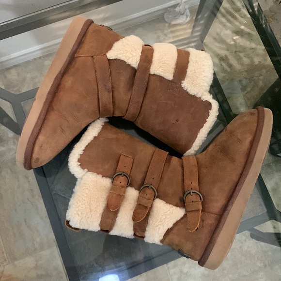 UGG Becket Boots Wool Lined Shearling Mid-Calf Moto 1005380 - Picture 3 of 14